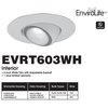 Designers Fountain 6 inch R30 White Recessed Eyeball Trim EVRT603WH